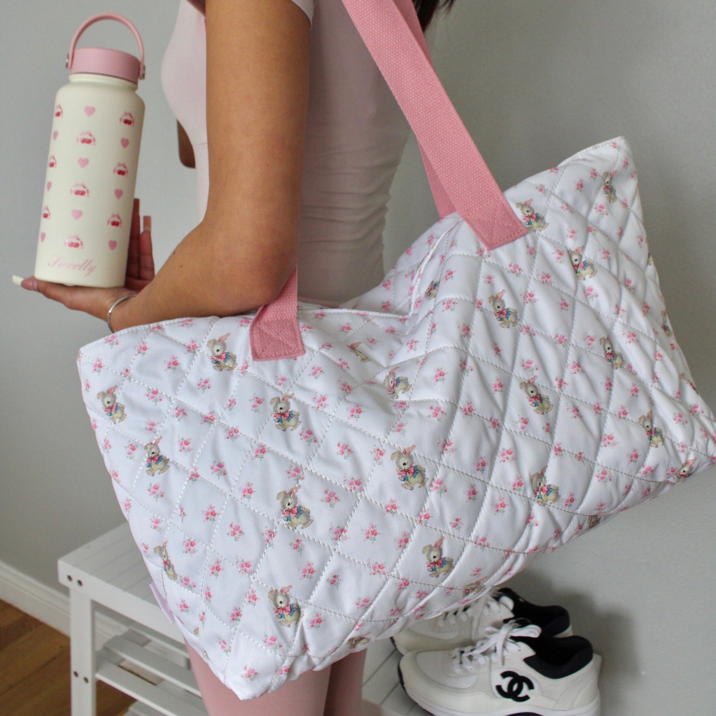 large sweetly bunny tote