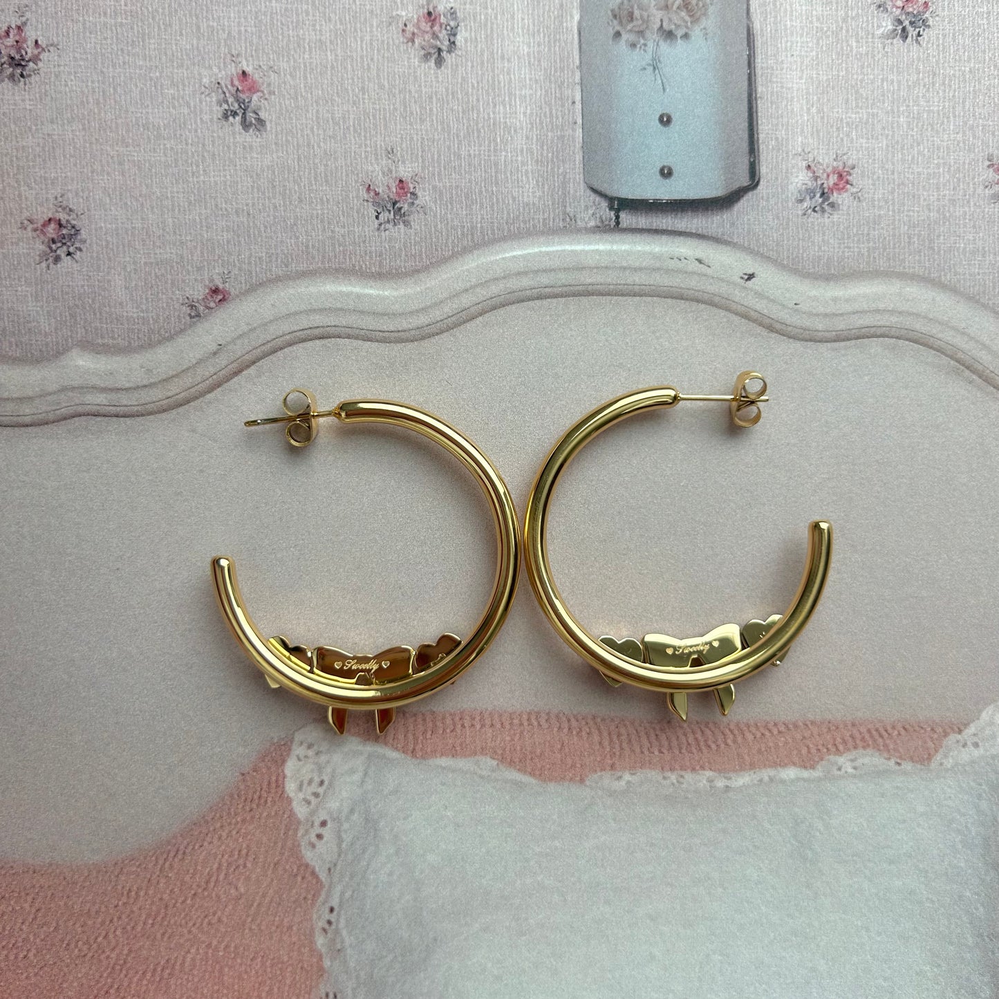 ribbon hoop earrings