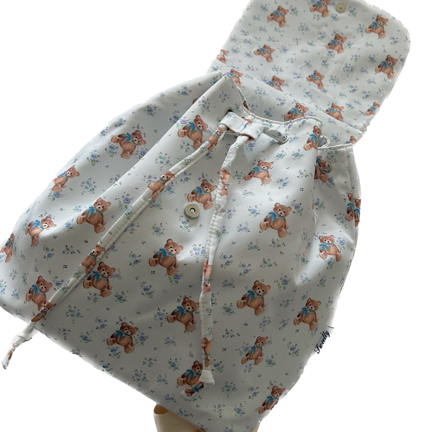sweetly bear drawstring backpack