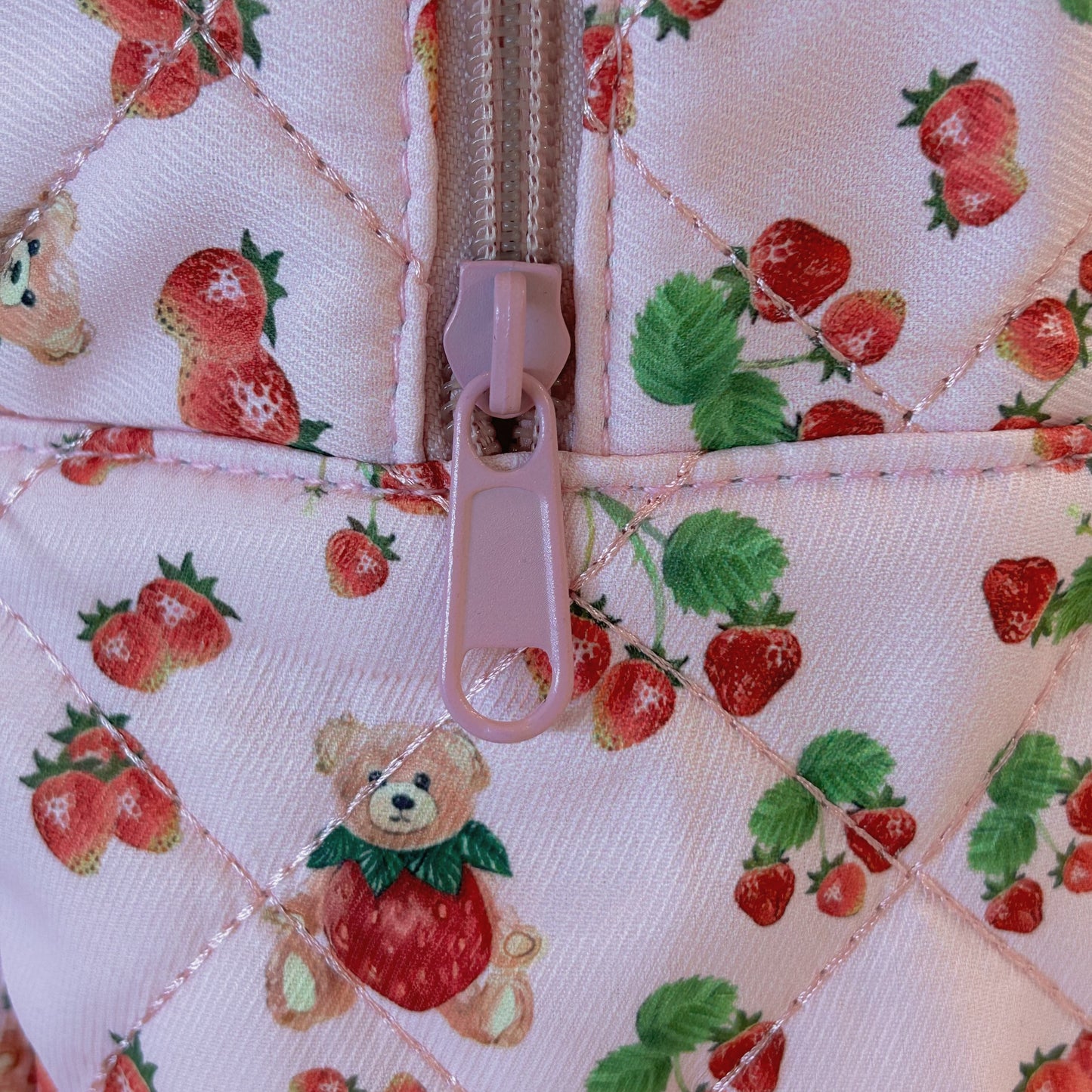 large strawberry bear beauty bag