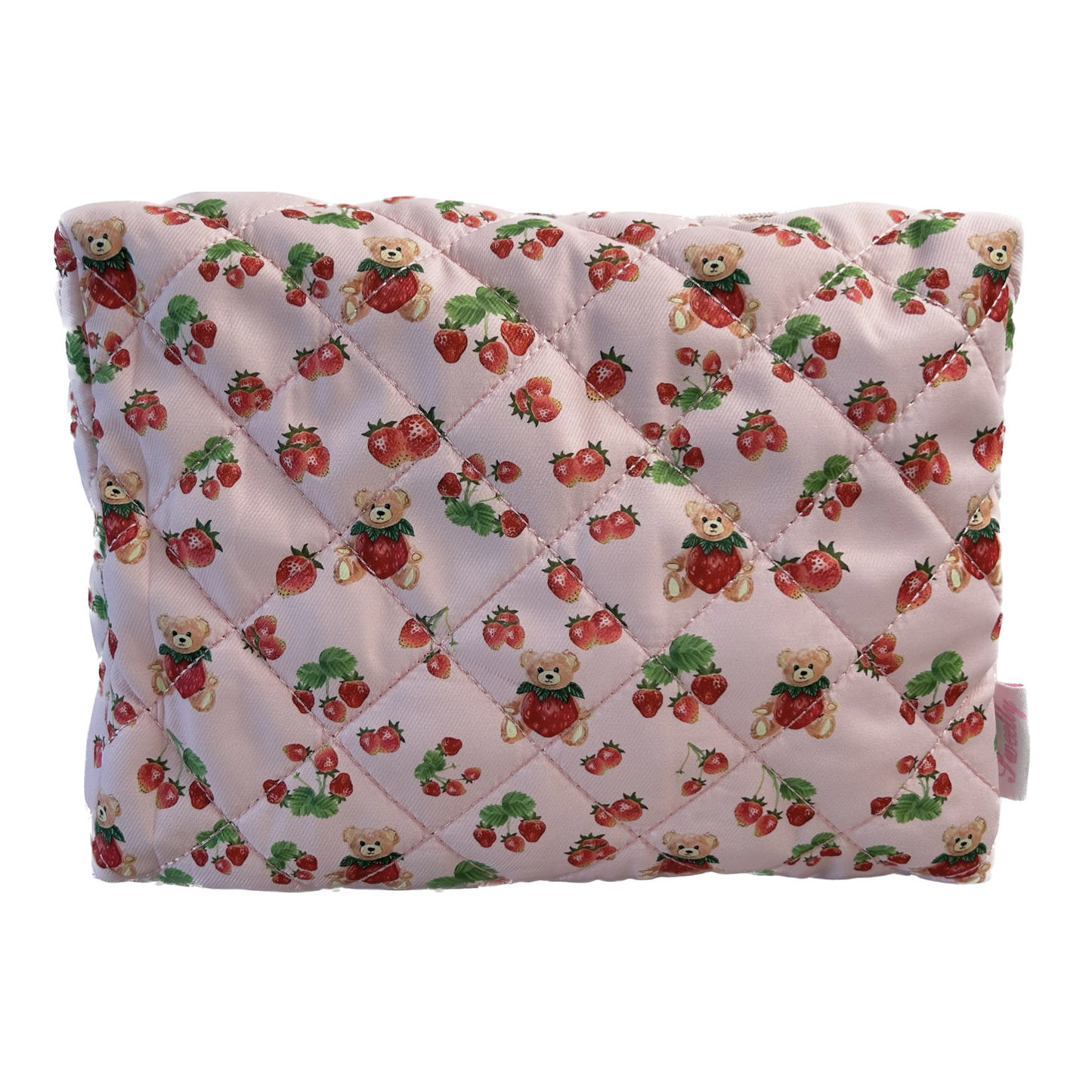 large strawberry bear beauty bag