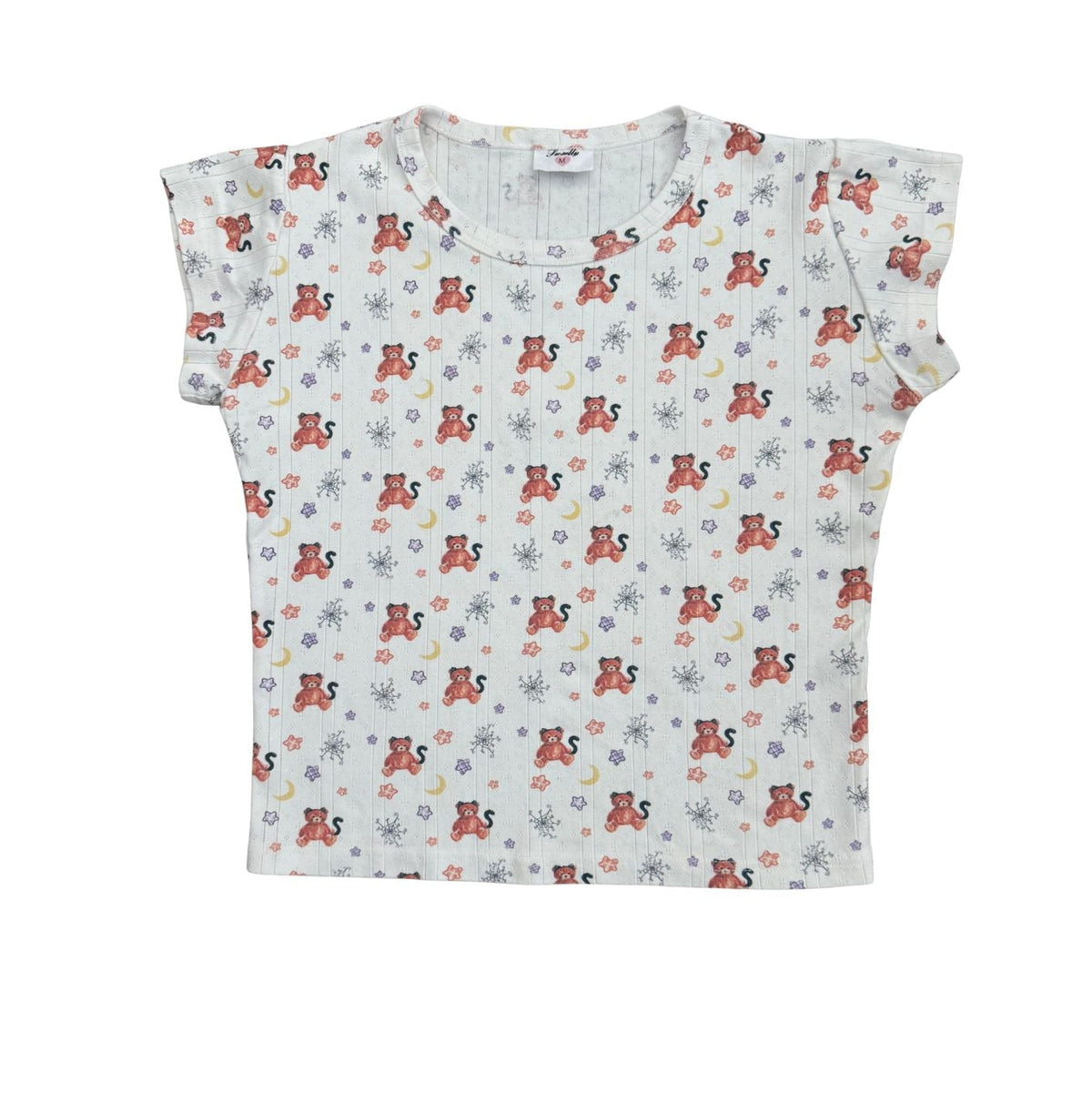 pre order kitten bear pointelle pj top