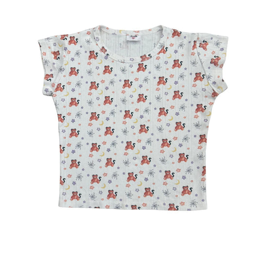 pre order kitten bear pointelle pj top