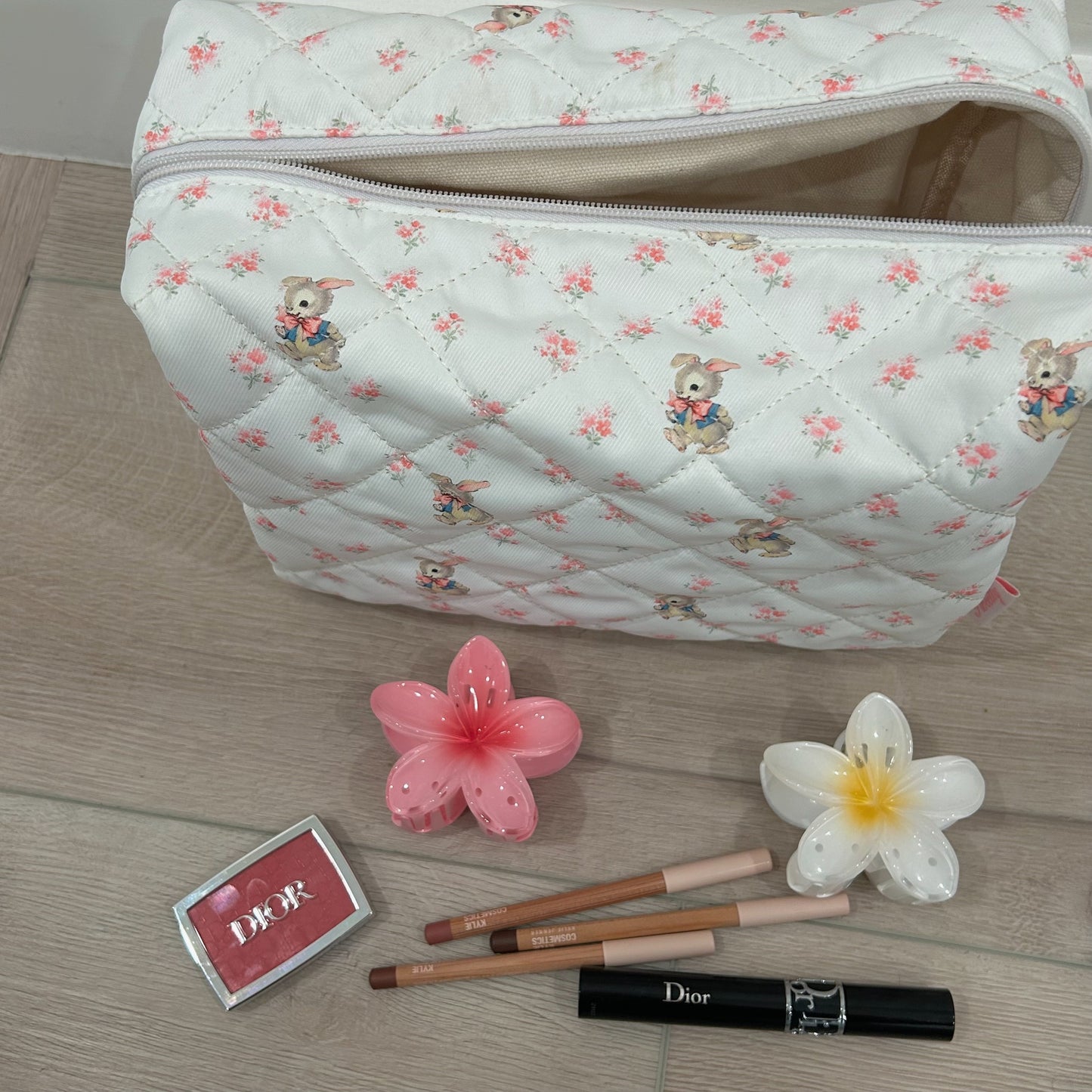 large sweetly bunny beauty bag