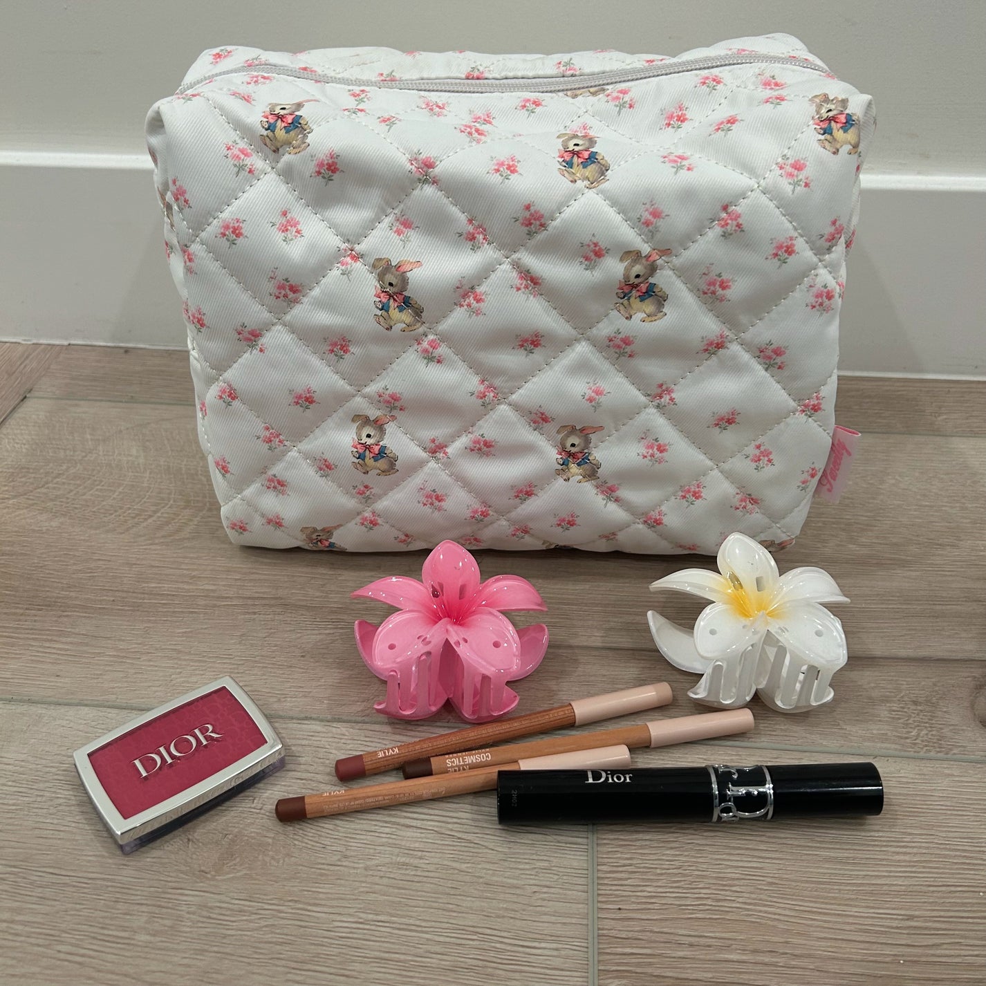 large sweetly bunny beauty bag