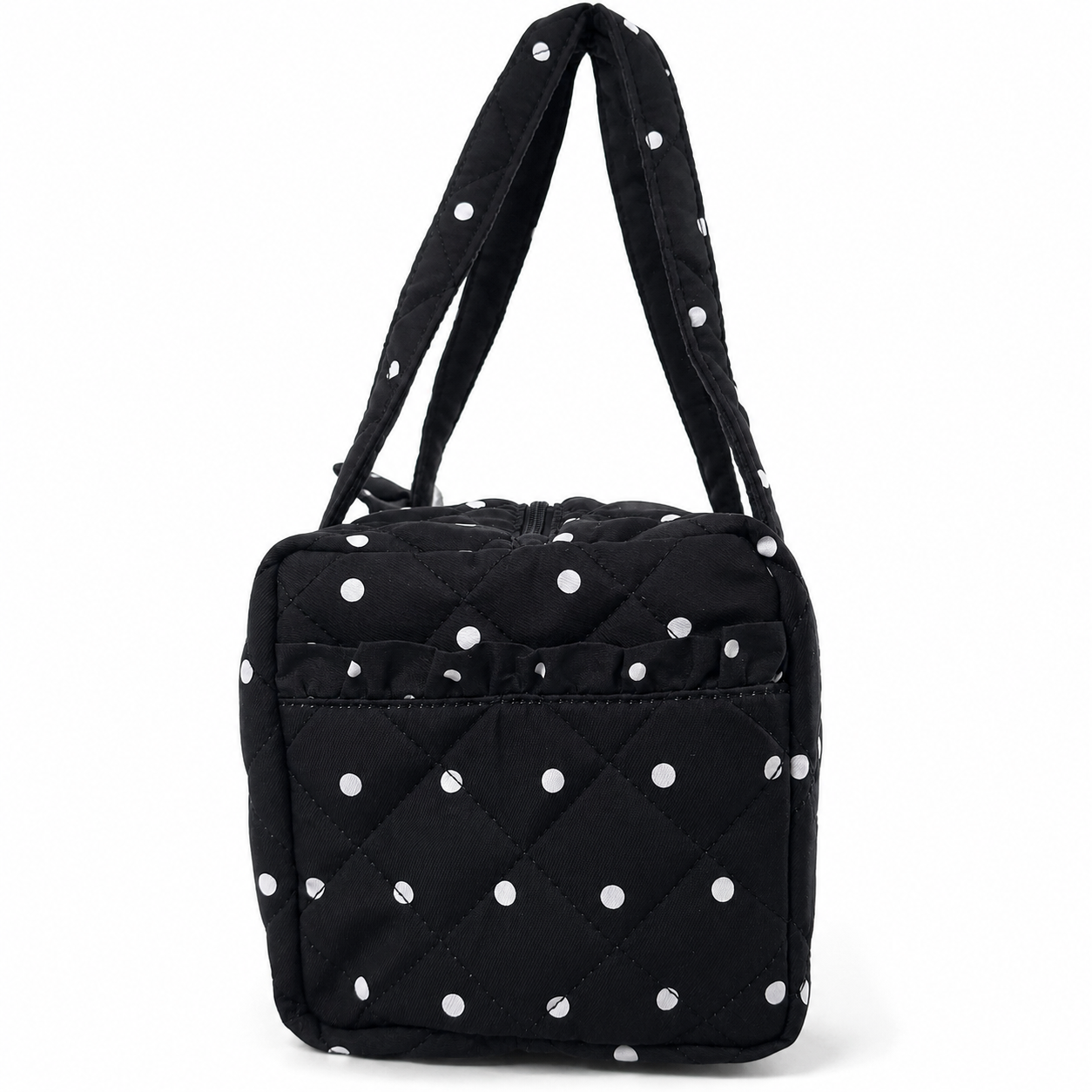 ruffle polka dot handbag