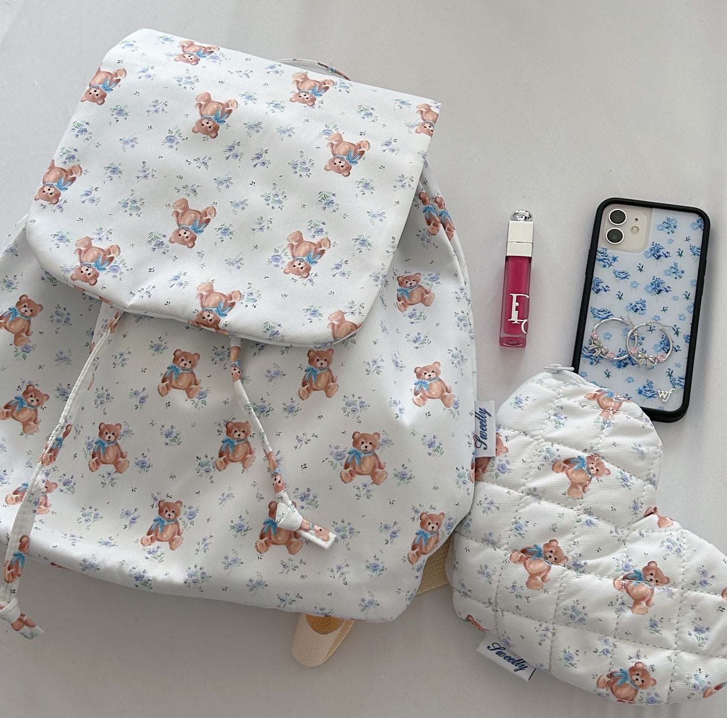 sweetly bear drawstring backpack