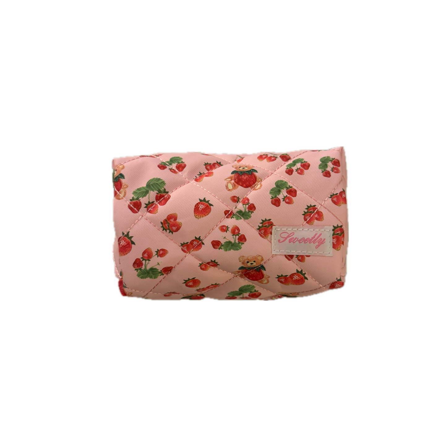 mini strawberry beauty bag