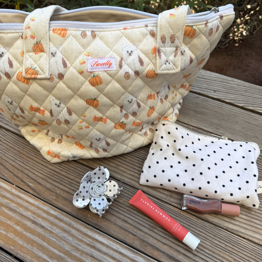 halloween ghost bear tote