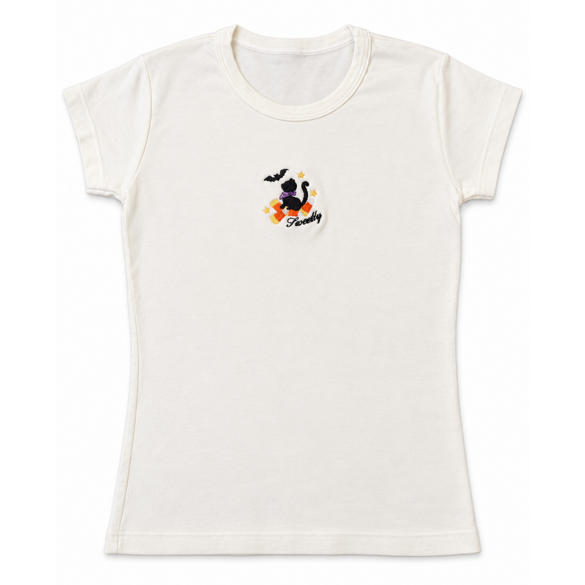 embroidered sweet kitten top