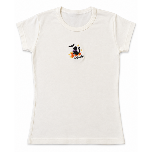 embroidered sweet kitten top