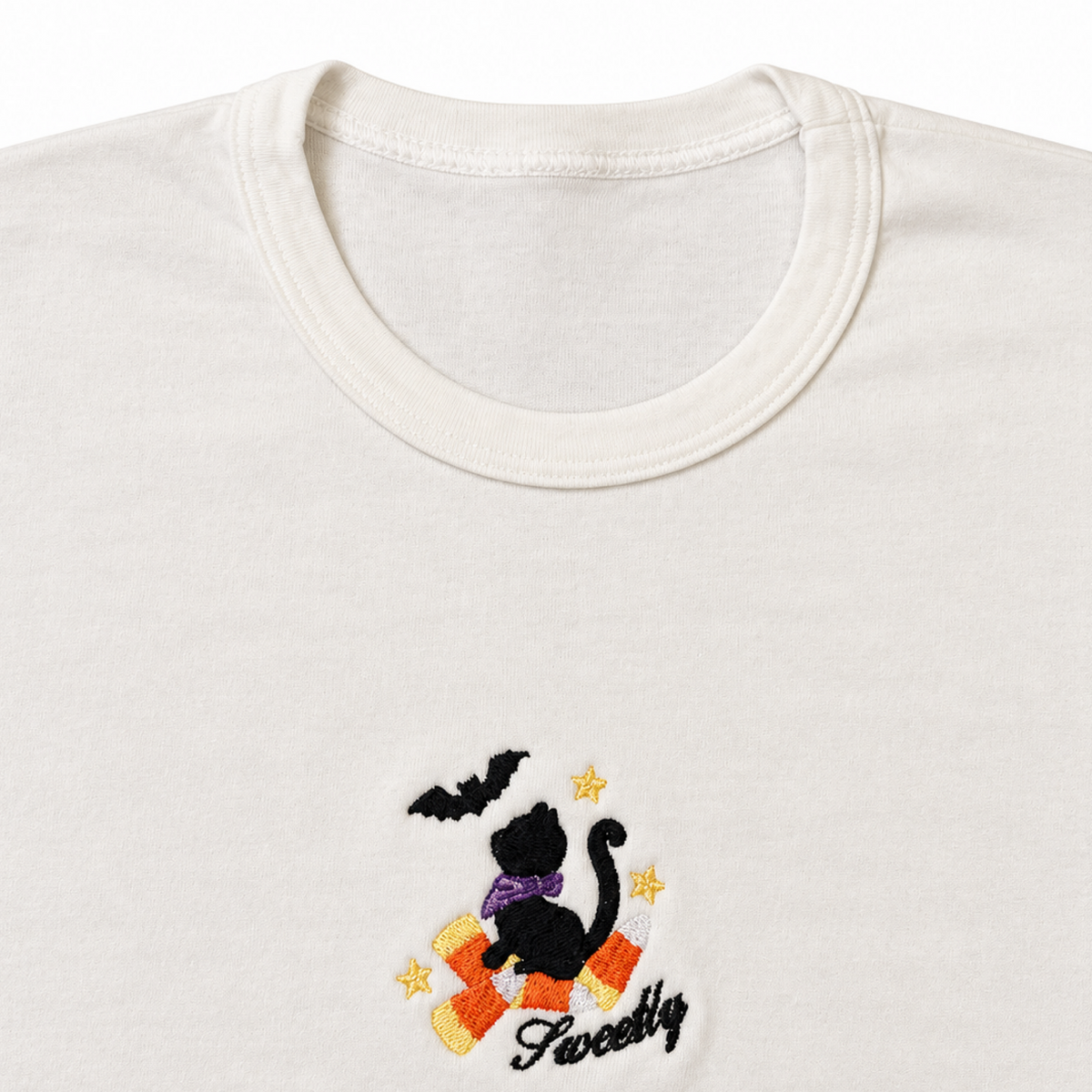 embroidered sweet kitten top