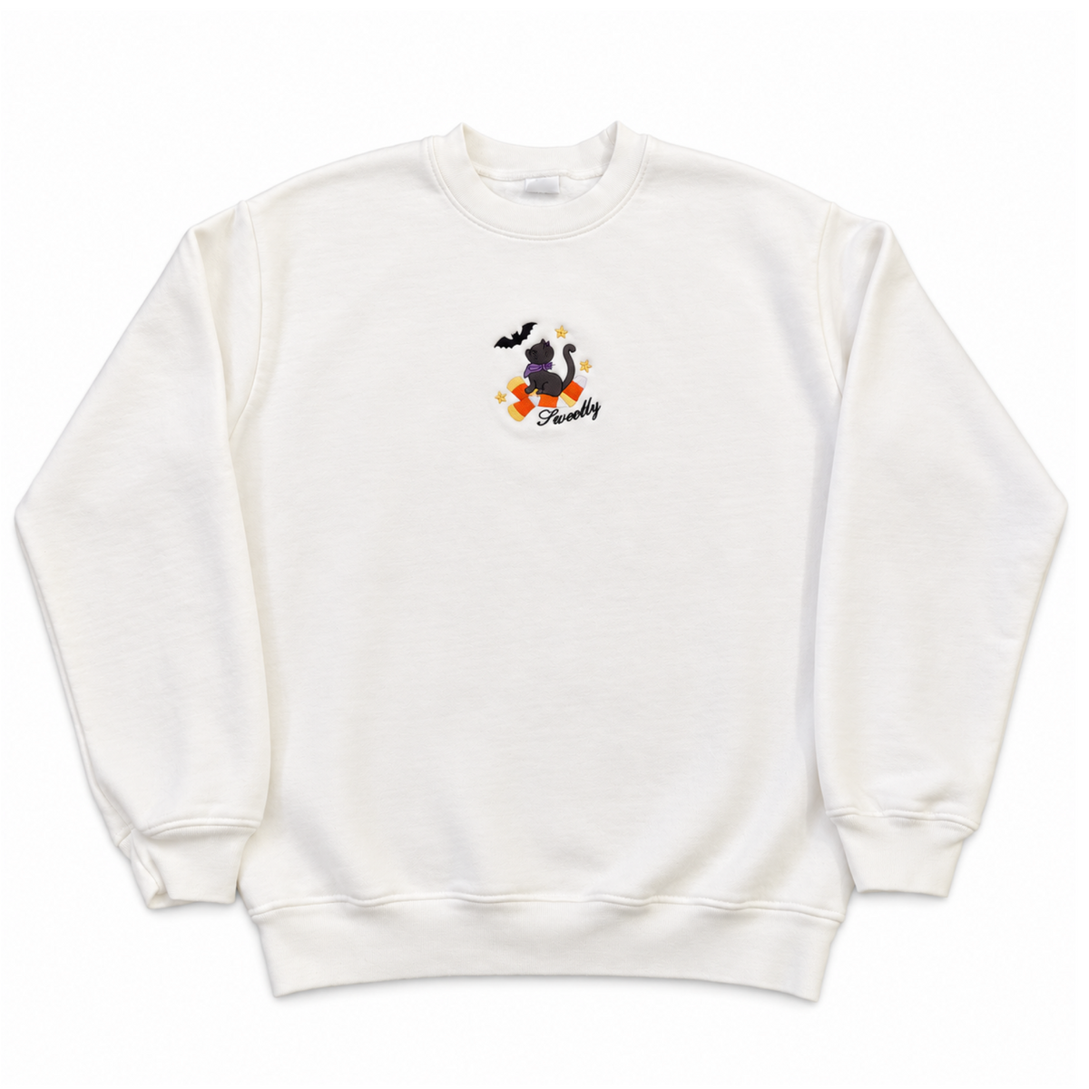 embroidered sweet kitten sweatshirt