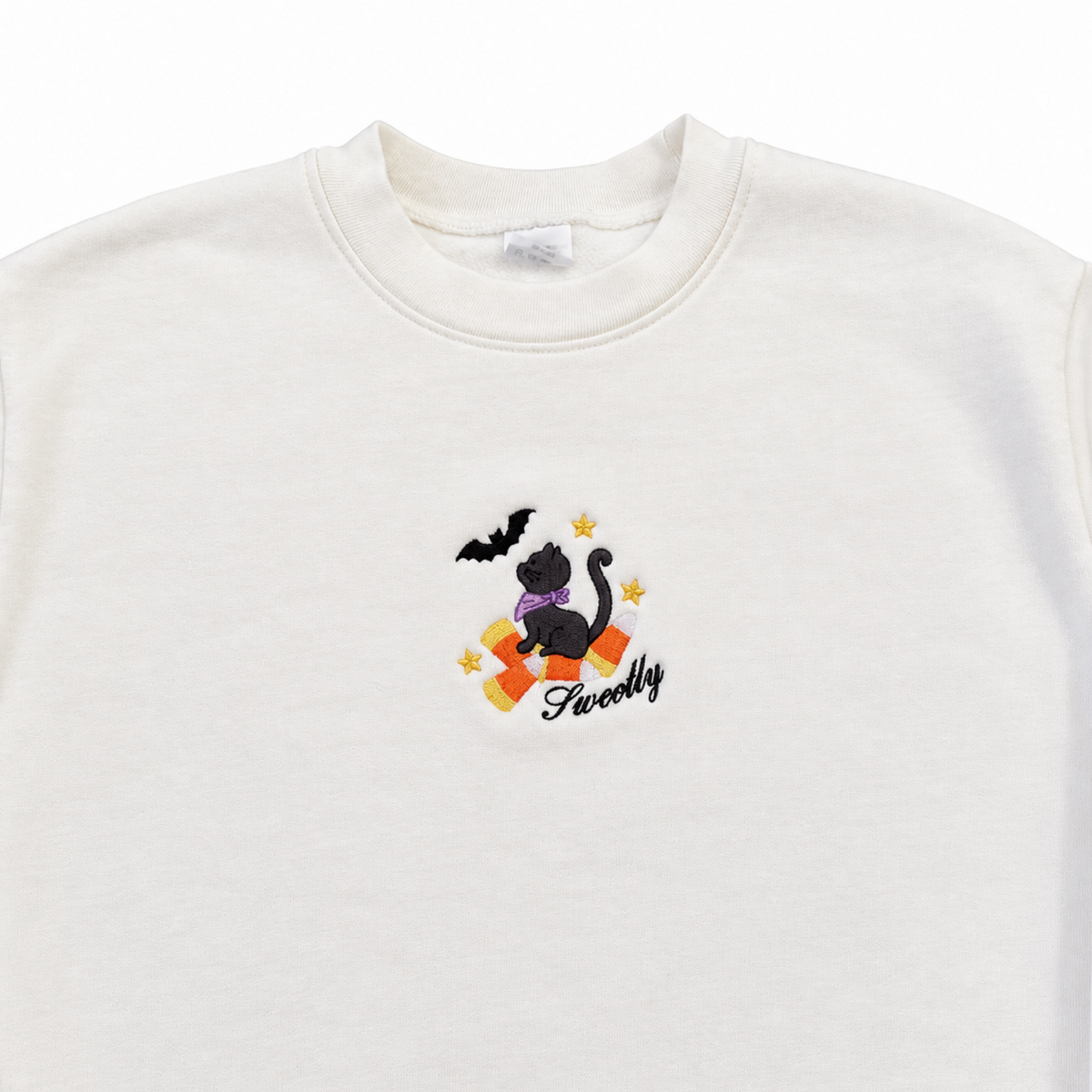 embroidered sweet kitten sweatshirt