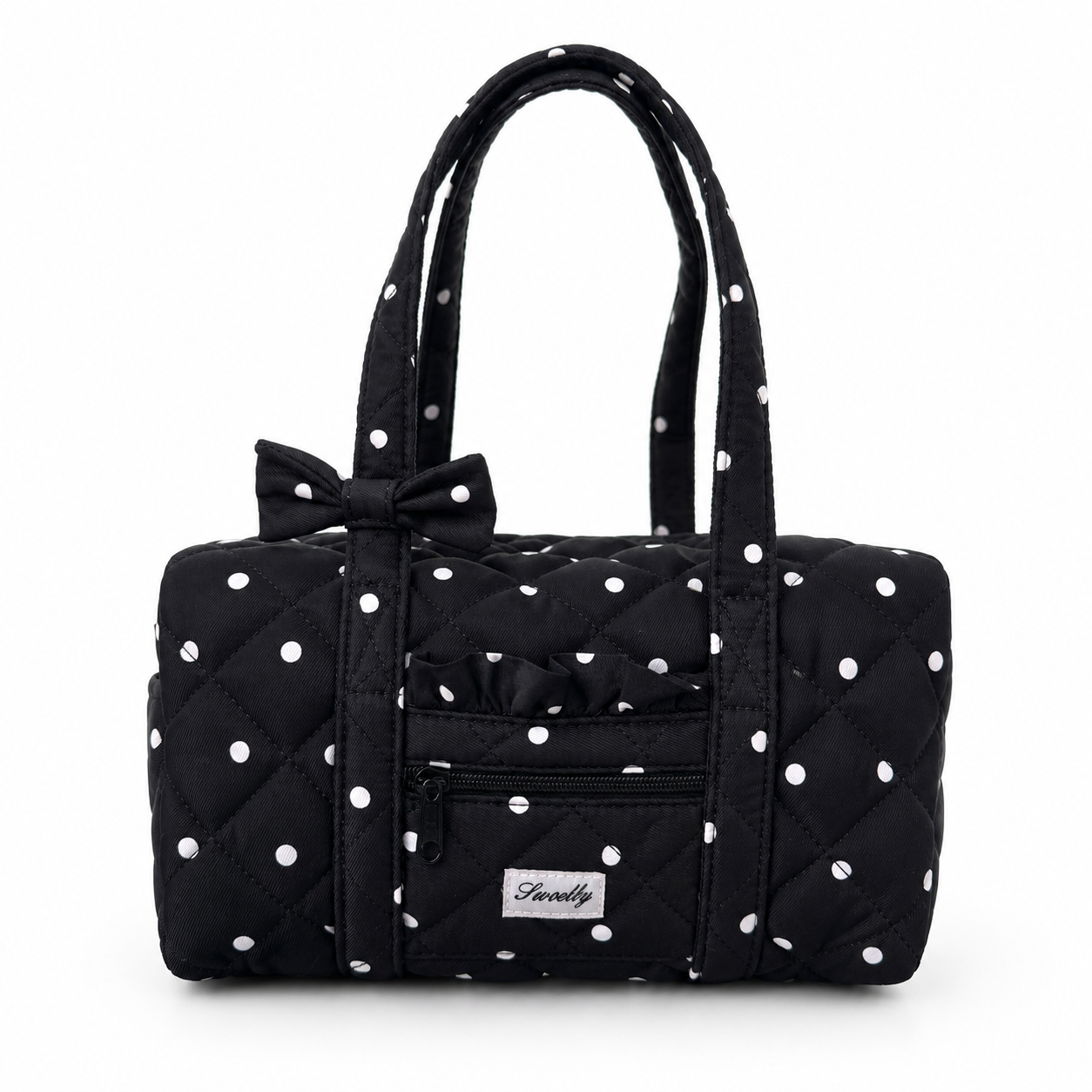 ruffle polka dot handbag
