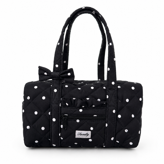 ruffle polka dot handbag