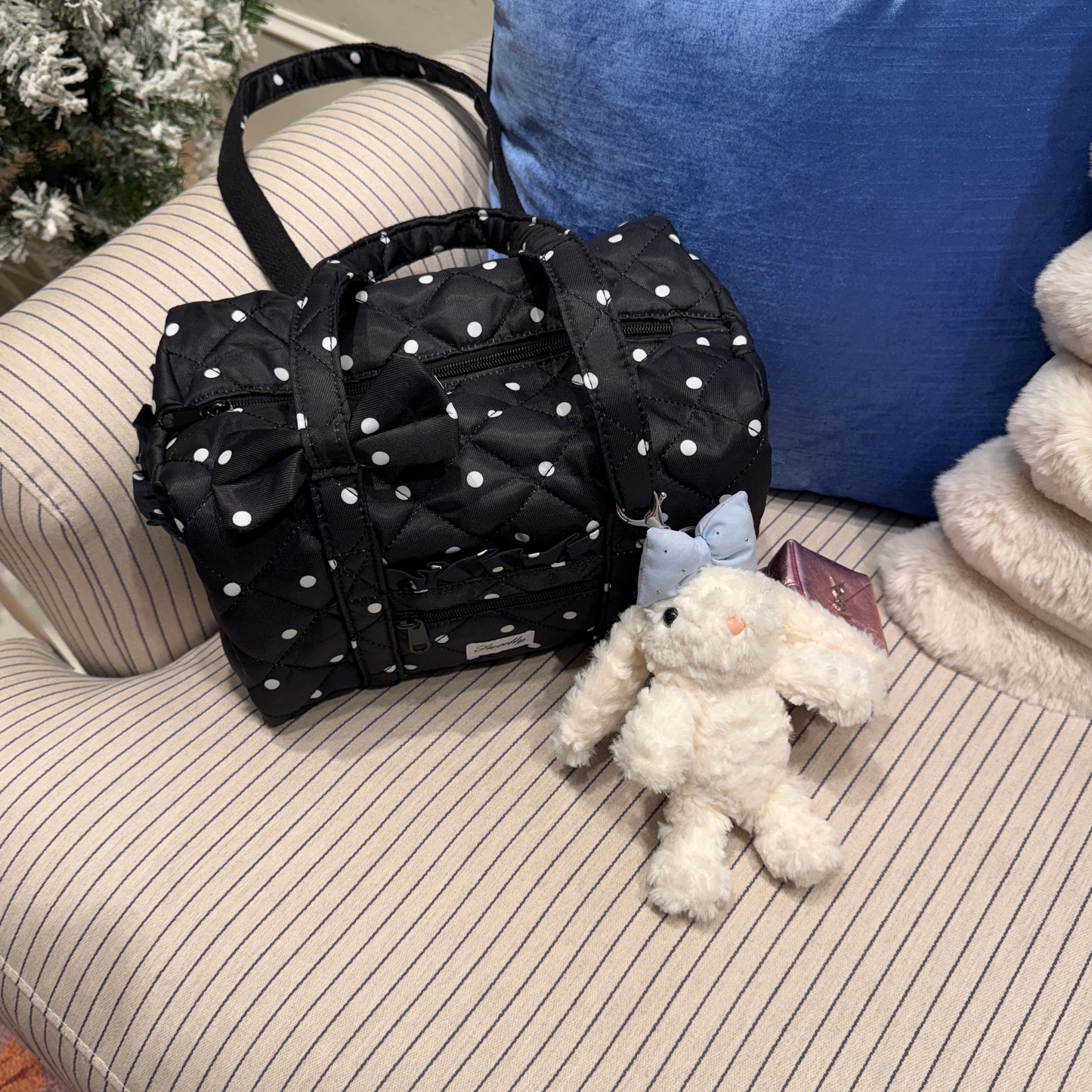 ruffle polka dot handbag