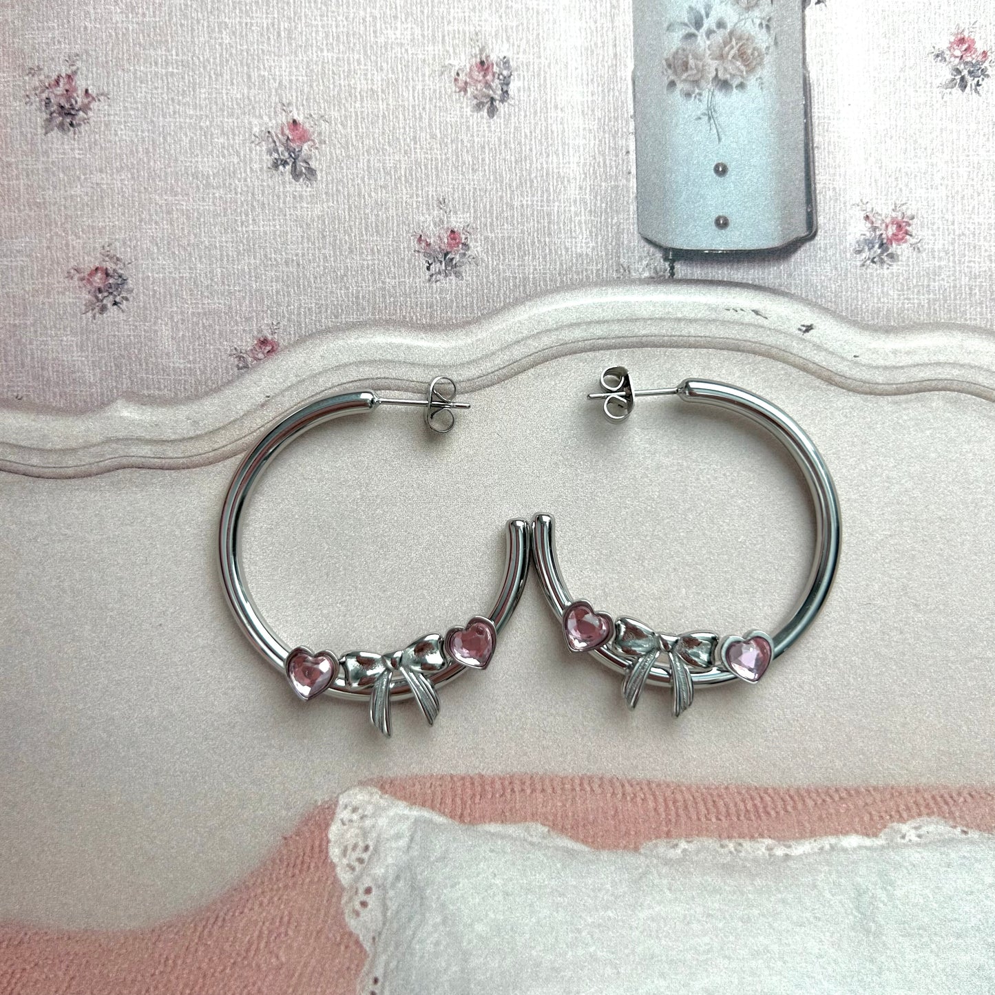 ribbon hoop earrings