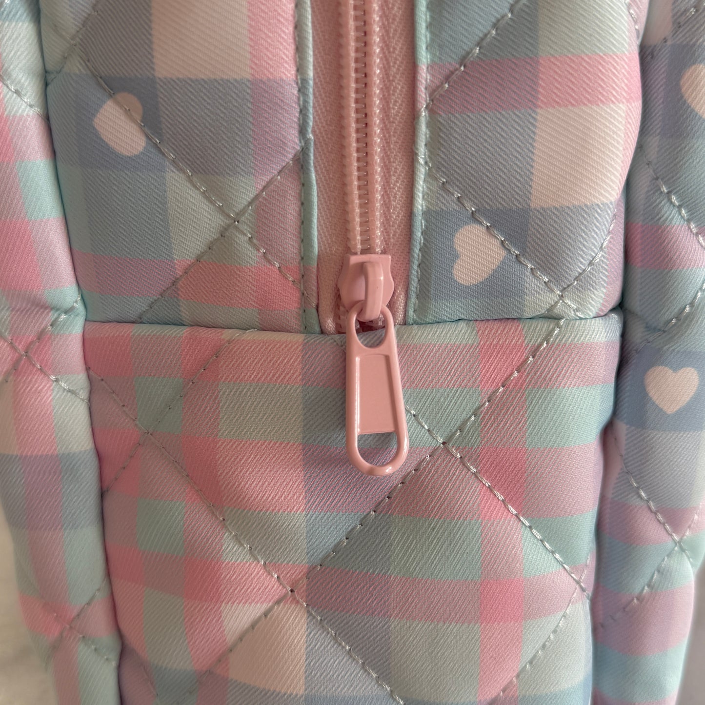 cotton candy plaid pouch