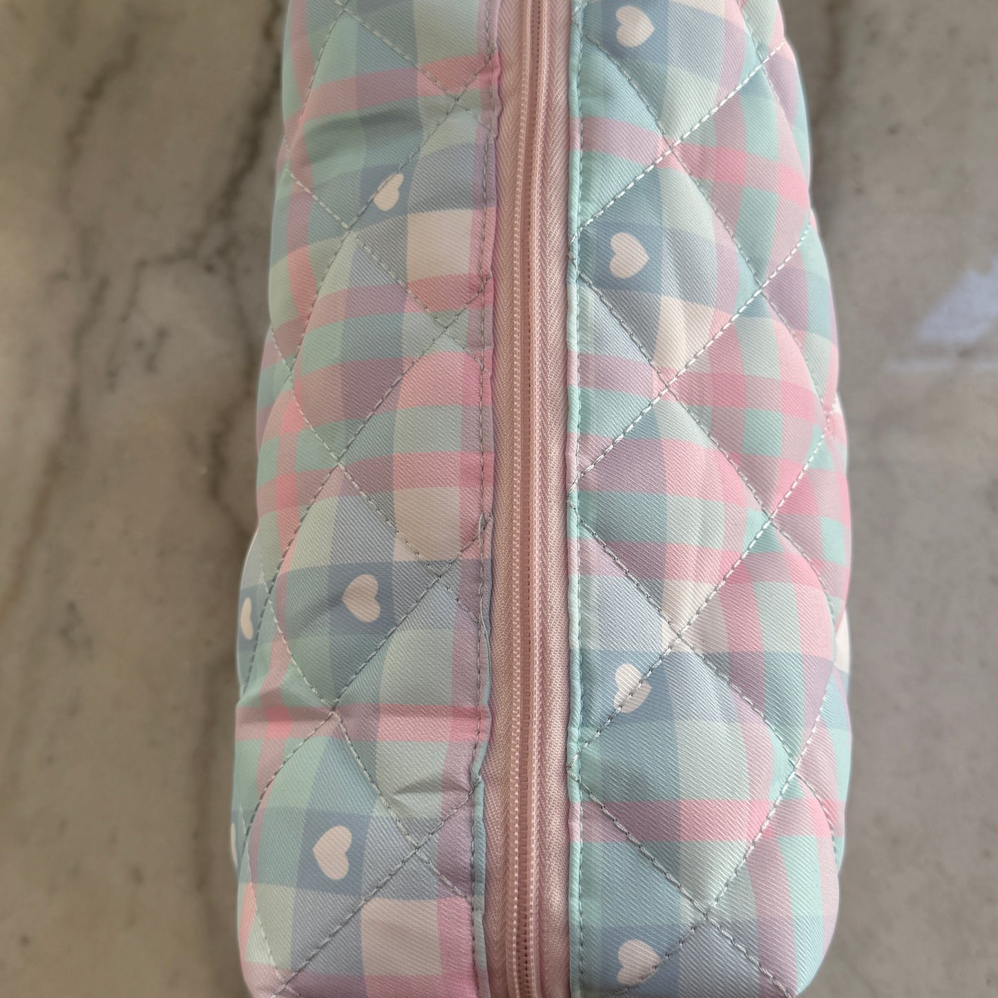 cotton candy plaid pouch