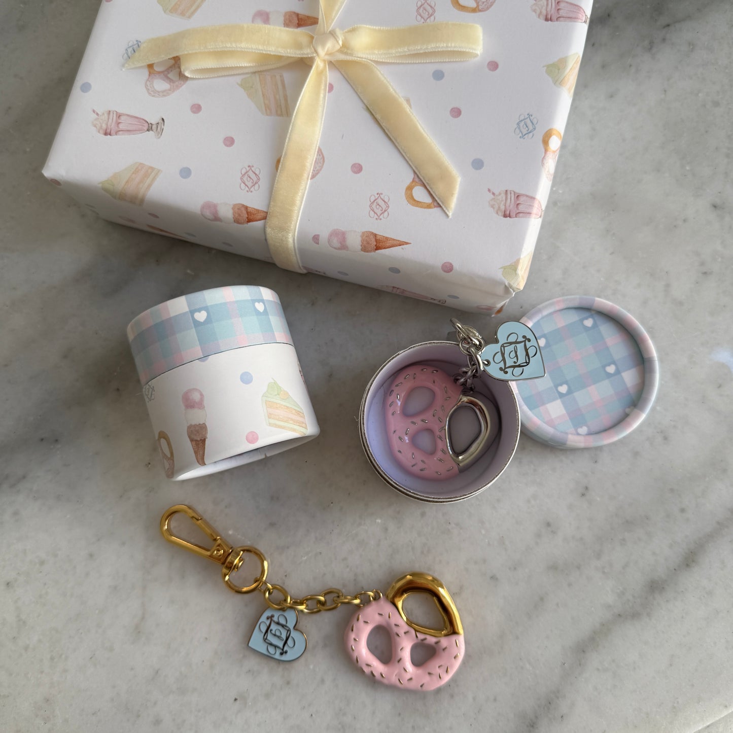 dipped pretzel charm