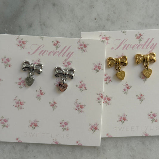 classic bow stud earrings