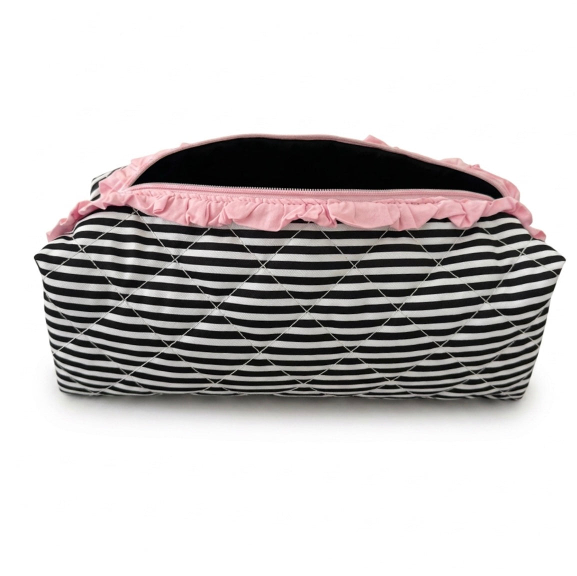 Classic Striped Ruffle Hair Accessory Pouch