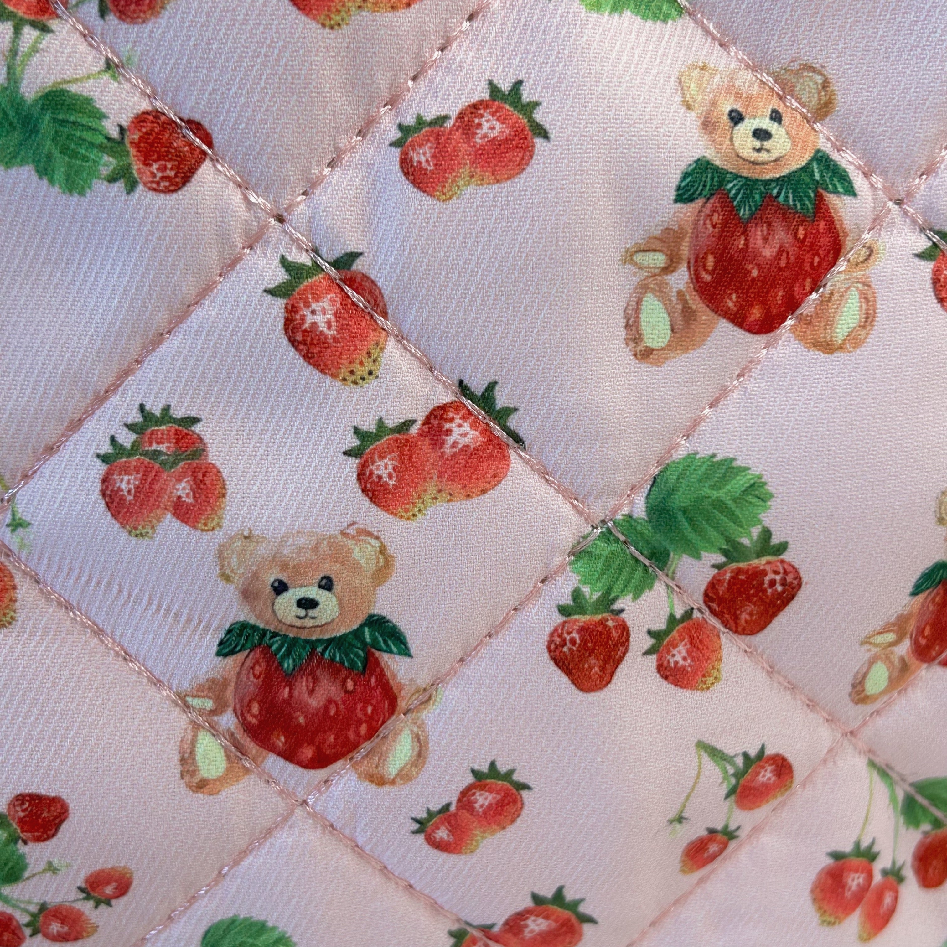 Strawberry Bear Hat & newest Strawberry Bag Set